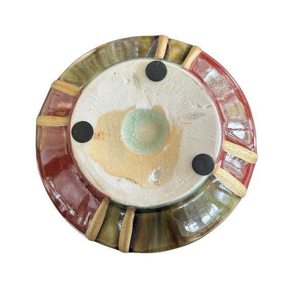 Mid Century Modern Multicolor Ceramic Vase - Picture 4 of 4